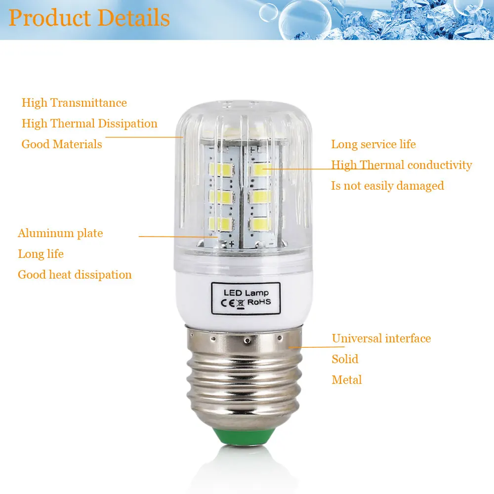 Светодиодная лампа E27 5730SMD лампы кукуруза светодиодная лампочка 24 светодиода s 5