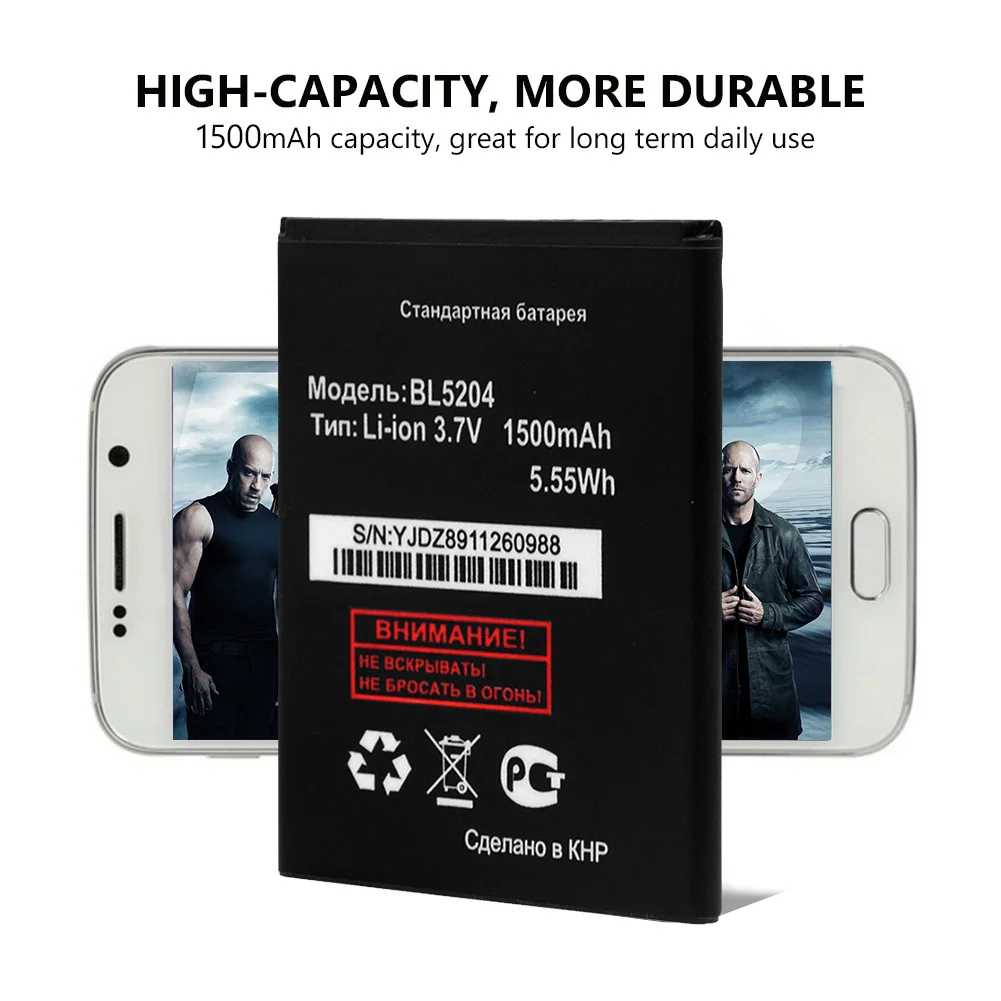 1 шт. BL5204 1500 мАч литий-ионный BL 5024 Аккумулятор для Fly IQ447 BL5204 BL 5204 батареи для мобильных телефонов FLY IQ 447