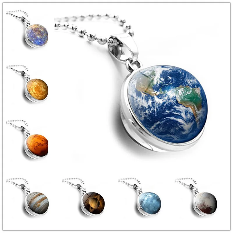 Женское ожерелье с подвеской в виде двухстороннего стеклянного шара|Ожерелья