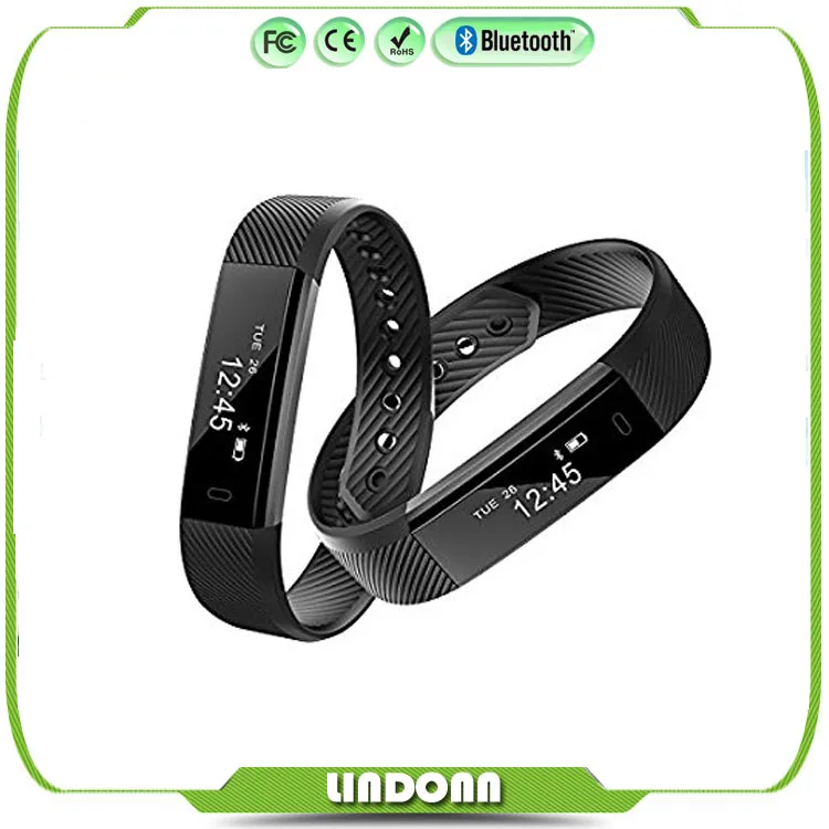 Id115 смарт браслет bluetooth цифровой шагомер фитнес трекер для android ios 24 h в режиме