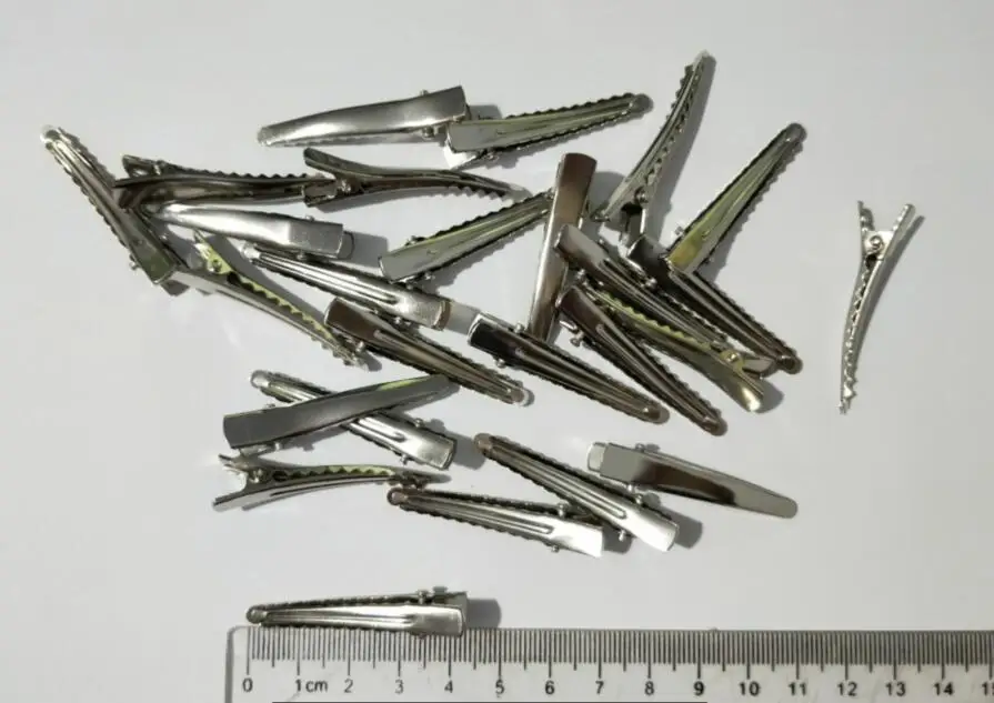 50pcs 45mm Single Prong with tooth hair clips Pins Hairclips Alligator clip Hairpins Metal nickel plating DIY Accessory FJ3200 |