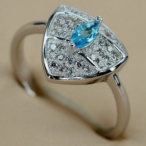 SHUNXUNZE обручальные кольца ювелирные изделия и аксессуары для мужчин и женщин синий кубический цирконий родиевое покрытие R3109 Размер 6 7 8