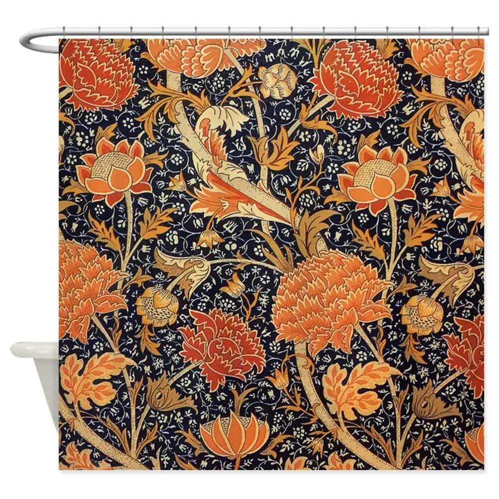 Декоративная тканевая водостойкая занавеска для ванной комнаты из