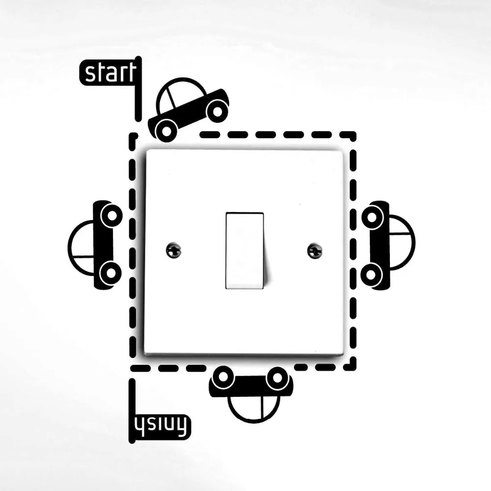 WANGZHIMING новый мультфильм DIY 3d стены стикеры для детей номеров автомобили свет