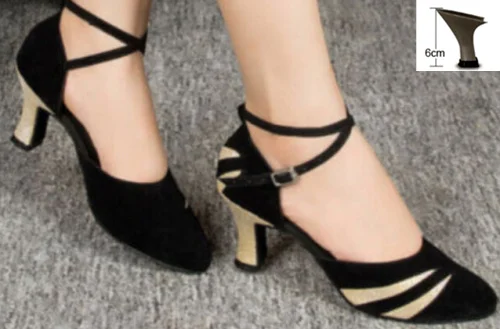 7cm flare heel Новые черные замшевые туфли с закрытым носком для бальных танцев, сальсы, латинских вальсов, гладкие танцевальные туфли для танго, танцевальные туфли для сальсы - Цвет: 7cm flare heel