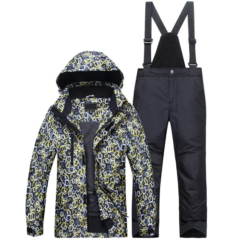 Лыжная одежда 2018 комплект из куртки и штанов зимний детский лыжный костюм для