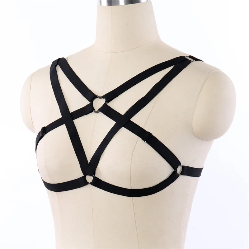 Бондаж в стиле панк 90 х для девушек готика БДСМ бондаж регулируемый бюстгальтер