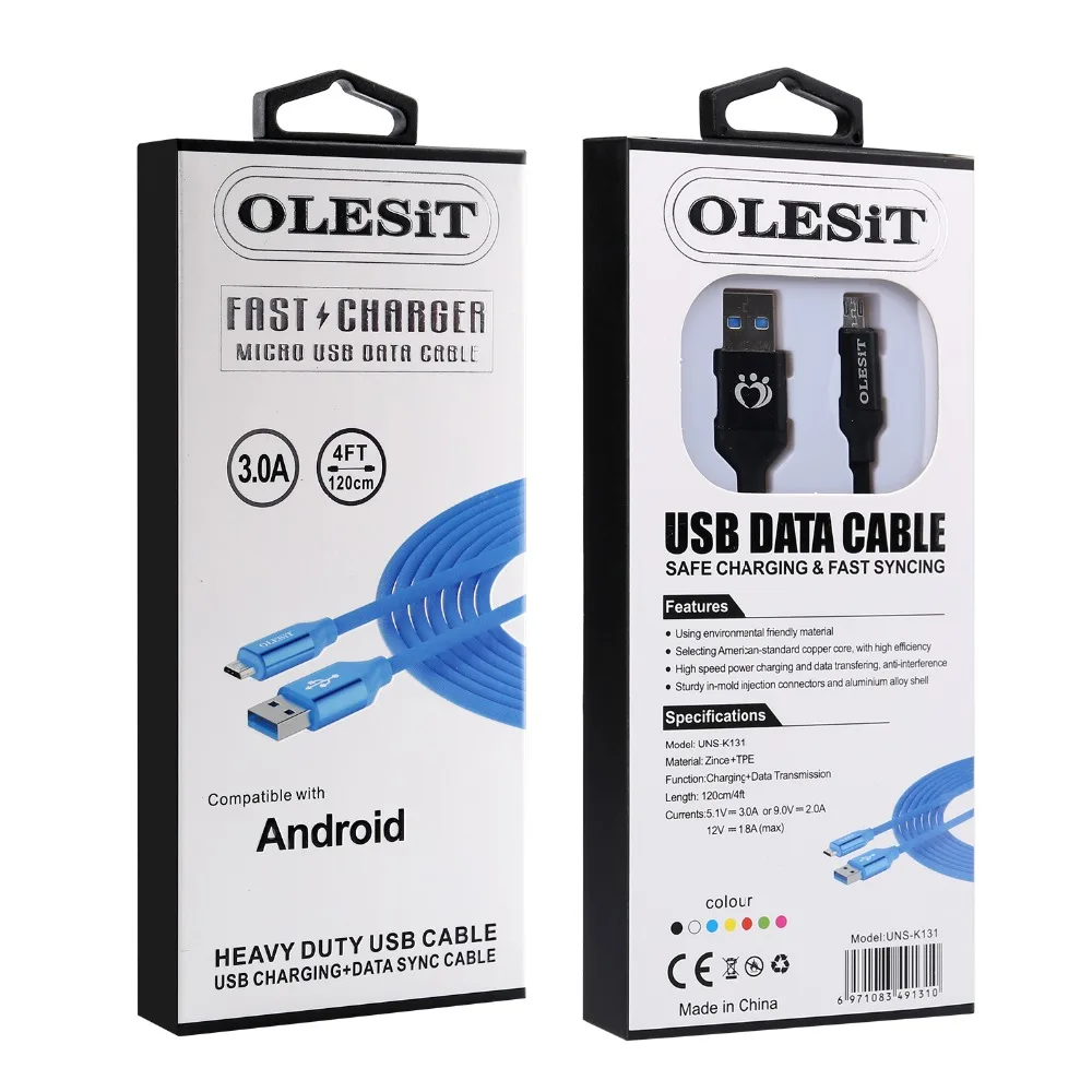 50 шт./лот OLESiT UNS K131/K132/K133 1 2 M 3A Портативный USB кабель для быстрой синхронизации