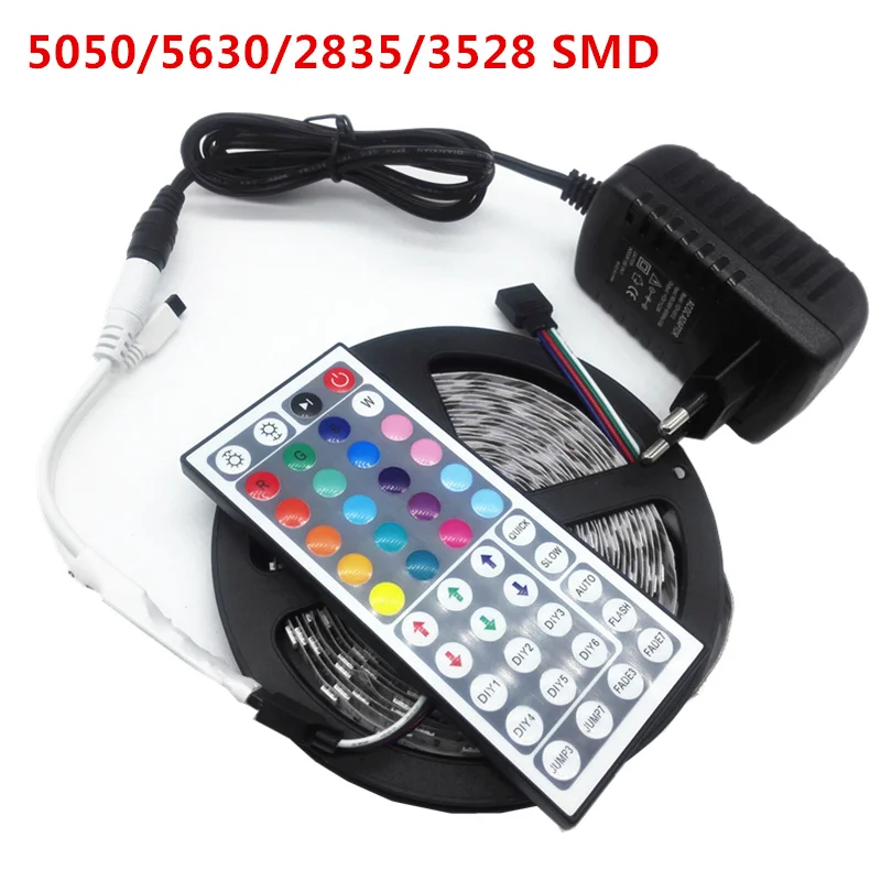Светодиодная лента RGB 5630 5050 2835 3528 SMD Fita не Водонепроницаемая + пульт