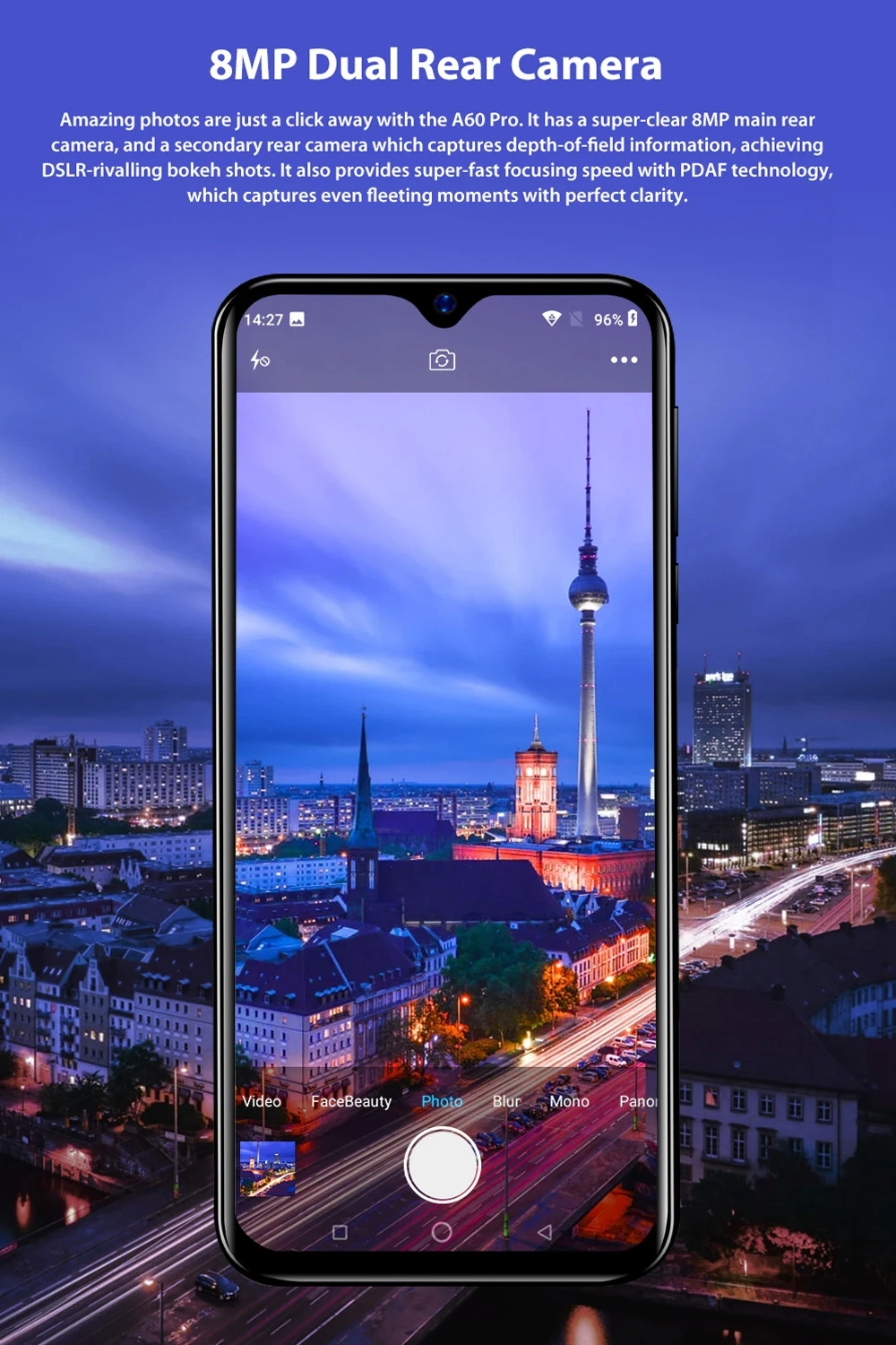 Blackview A60 Pro 6,08" экран капли MTK6761 3 ГБ 16 ГБ Android 9,0 мобильный телефон 4080 мАч отпечаток пальца 4G мобильный телефон