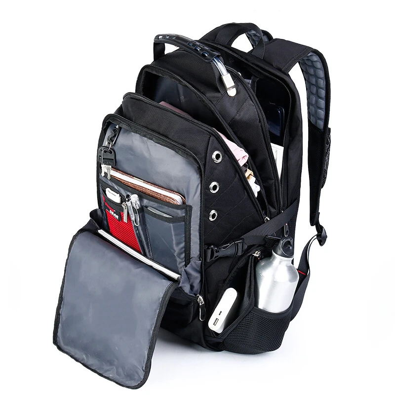 SIXRAYS Men Laptop Bag External USB Charge Computer Backpacks Children Boy School bags Waterproof Bags with Lock Raincover | Багаж и сумки