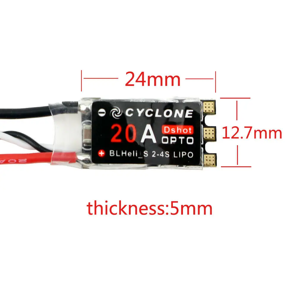 Cyclone 20A BLHeli_S ESC DSHOT 20A/25A BLHeli S контроллер скорости 2 4S для Heli Drone лучше чем little