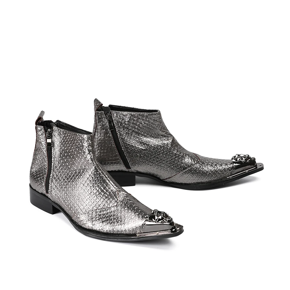 Фото Мужские ботильоны Bota masculina, кожаная обувь, мужские ботинки «Челси» с острым носком и молнией, армейская военная обувь, оксфорды больших размеров №4