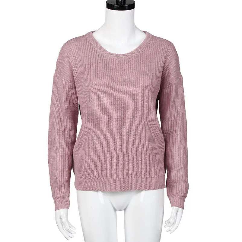 

HOT sell sweaters fashion 2019 women Solid Casual Loose Fall Winter Sweater Long Sleeve female Knitted Tops Invierno O09#N