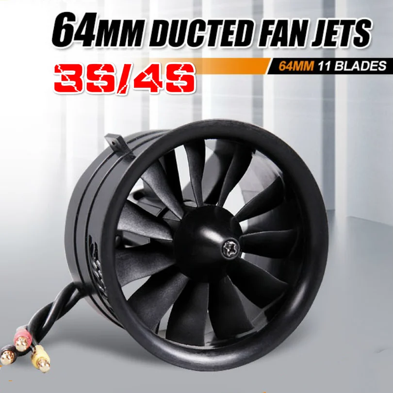 FMS 64 мм дуговый вентилятор EDF Jet 11 лопастей с 2840 KV3150 (4S) / KV3900 (3S) моторный двигатель