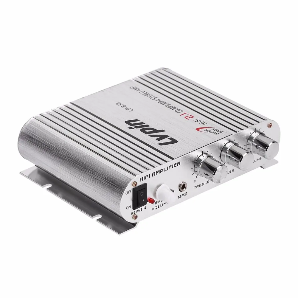 Мини HiFi серебряный 12 В 20 Вт CD MP3 радио авто мотор лодка Домашнее аудио стерео бас