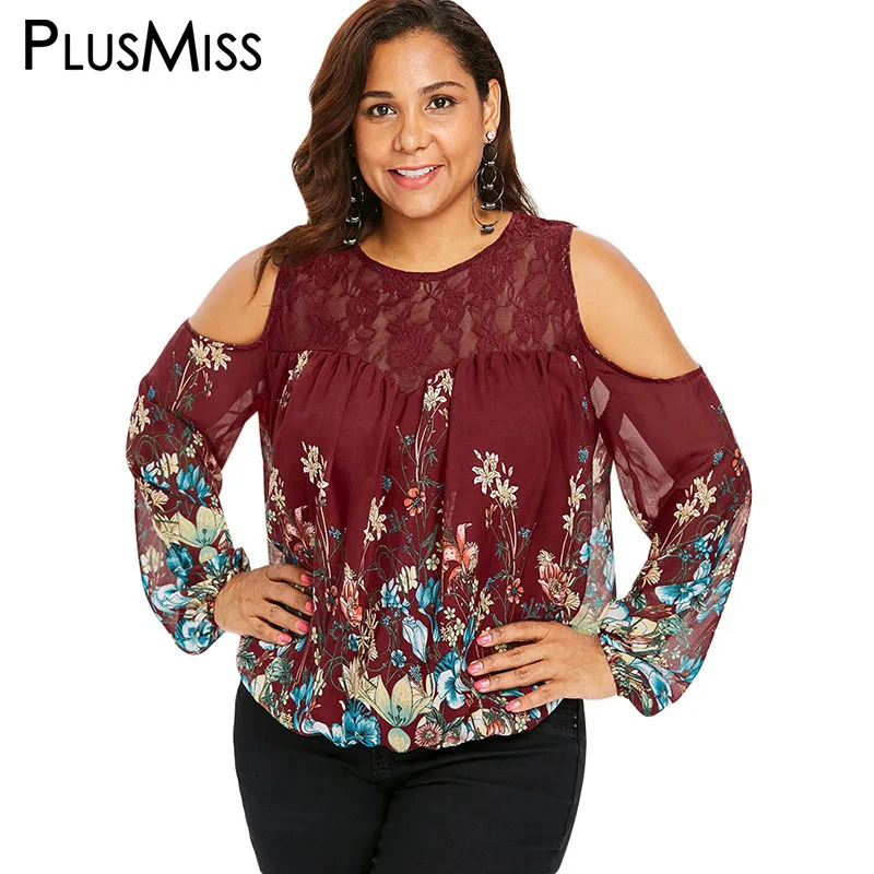 PlusMiss плюс размер 5XL сексуальное с открытыми плечами кружева сетки прозрачная