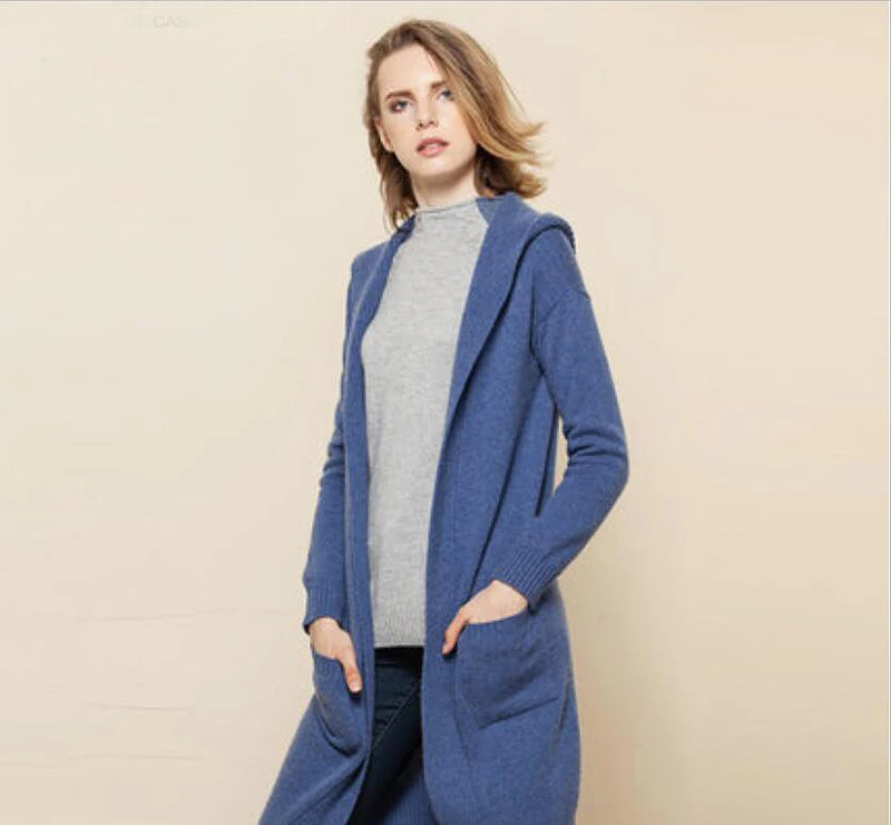 Cashmere Sweater Women Brown Red Khaki Gray Blue Cardigan hood Turtleneck Solid Natural Fabric High Quality Free Shipping |