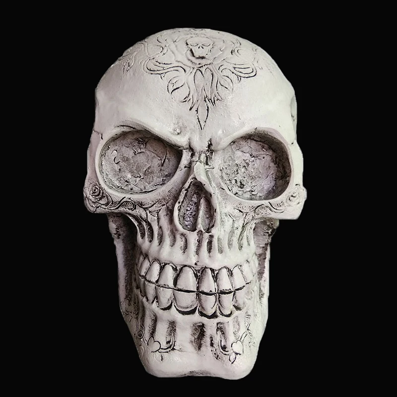 Статуи из смолы BUF для украшения головы черепа креативные статуэтки скелета