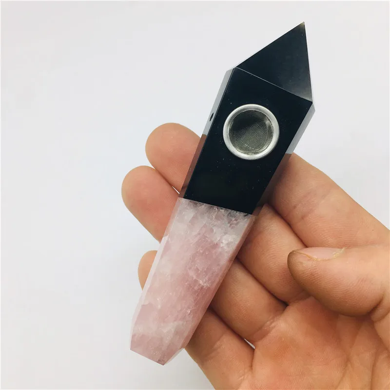 

natural quartz crystal pipes Joining together wand reiki healing gifts wholesale price 2pcs filter and 1pcs brush healing