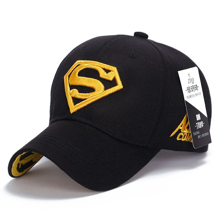 Black yellow Шапка со знаком Супермена Casquette, бейсболки Супермена, кепки для мужчин, бейсболки с бриллиантами для молодежи - Цвет: Black yellow