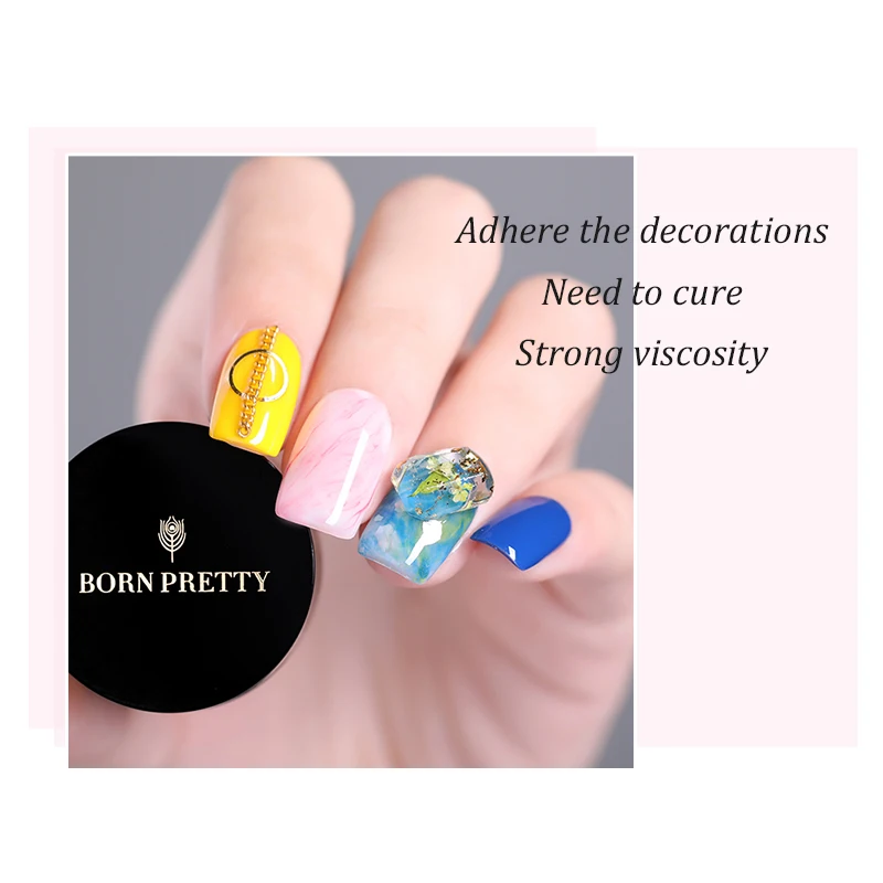 Прозрачный гель для ногтей BORN PRETTY 5 мл прозрачные Стразы клей 3D эффект