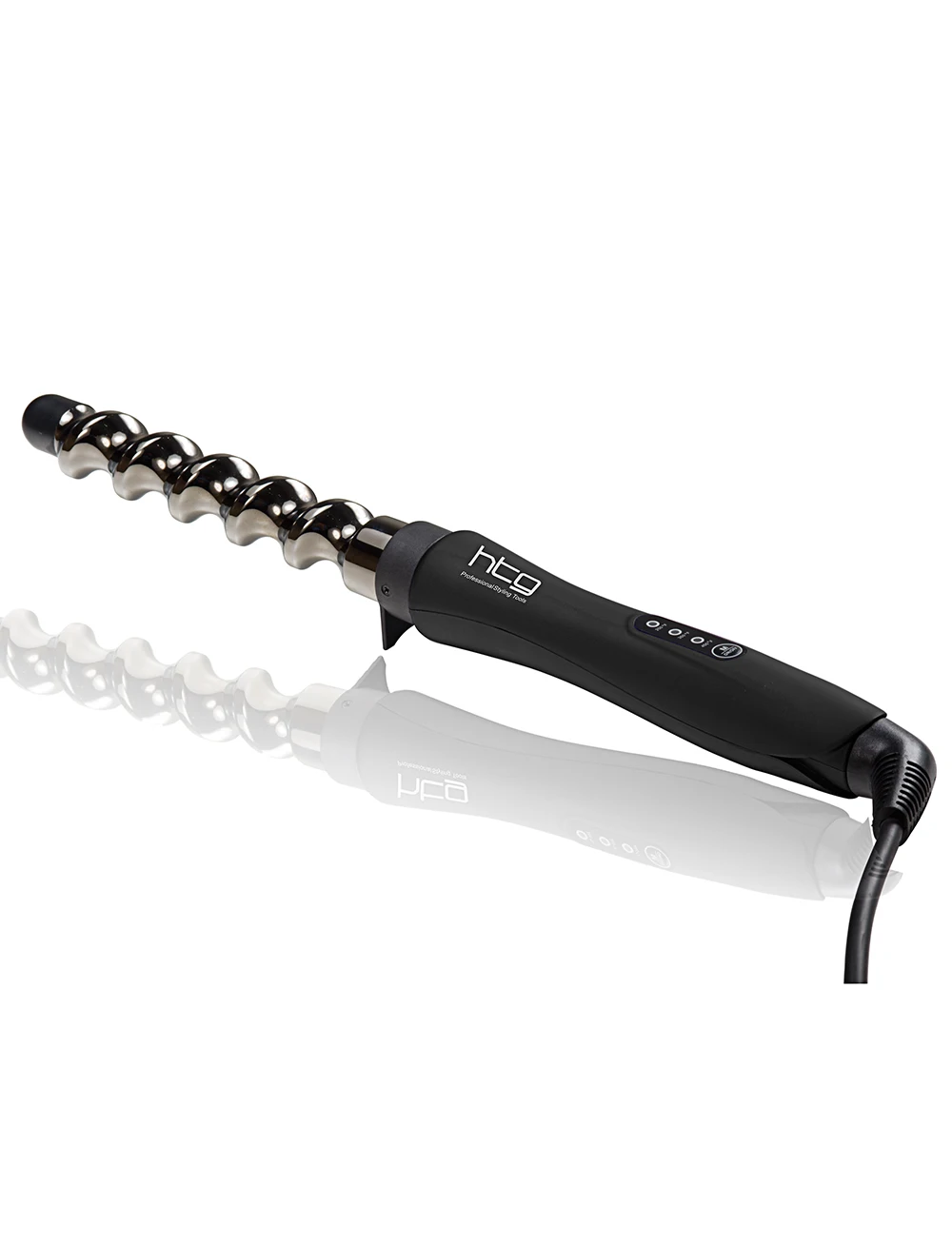 HTG Hair Curling Iron for Salon Professional heat Curler CeramicHair Curl Titanium Spiral iron 301179B |