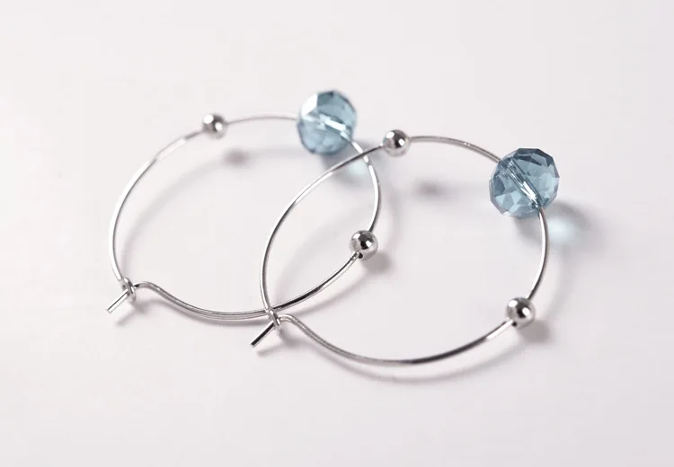 925 Серебряное кольцо для ушей Berg Blue Круглые серьги ретро элегантное безразличие темперамент женский прекрасный стиль ювелирные изделия ZC071