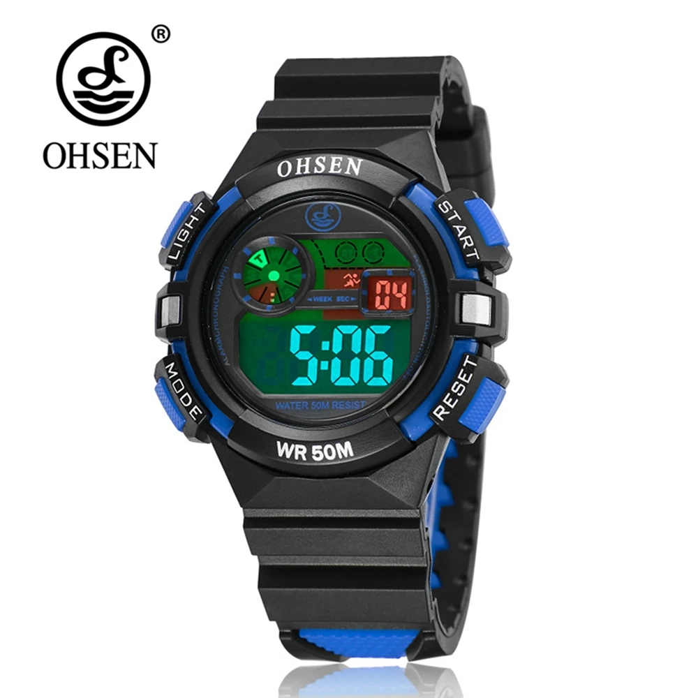 Новинка 2017 цифровые спортивные часы OHSEN с сигнализацией для мальчиков и