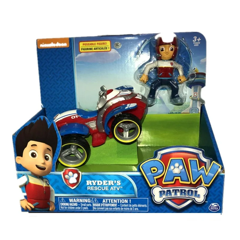 Ryder Box Щенячий патруль собака Райдер спасательная ATV машина и фигурка игрушка Щенячий патруль автомобиль patrulla Patrulla детские игрушки собака настоящая - Цвет: Ryder Box