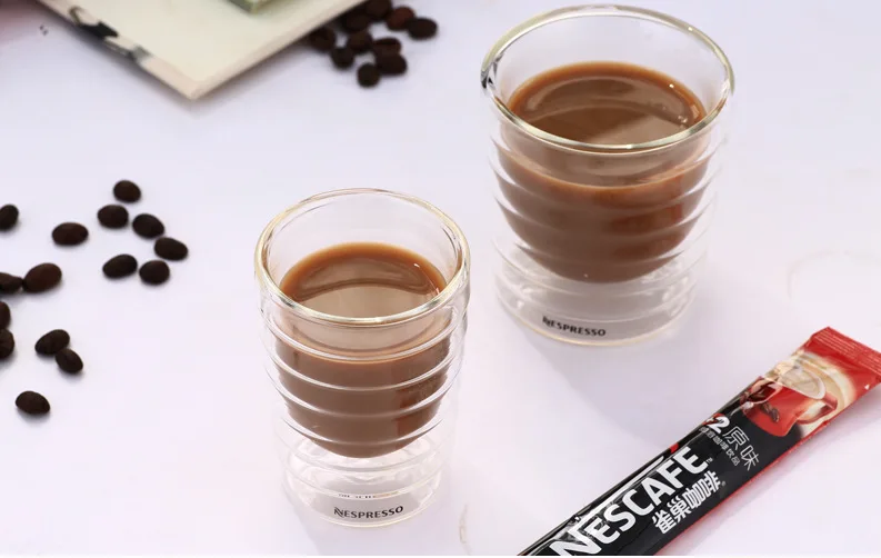 1 шт Nespresso двойная стеклянная кружка для кофе чашка после чая чашка 85 мл 150 мл 350 мл