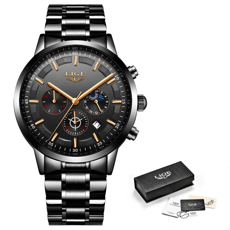 Reloj Hombre 2019 новые часы мужские LIGE модные спортивные кварцевые s Топ бренд класса