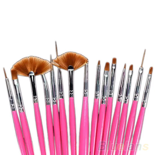 15 шт. дизайн ногтей акрил УФ гель кисточки Набор Живопись наконечники для ручек