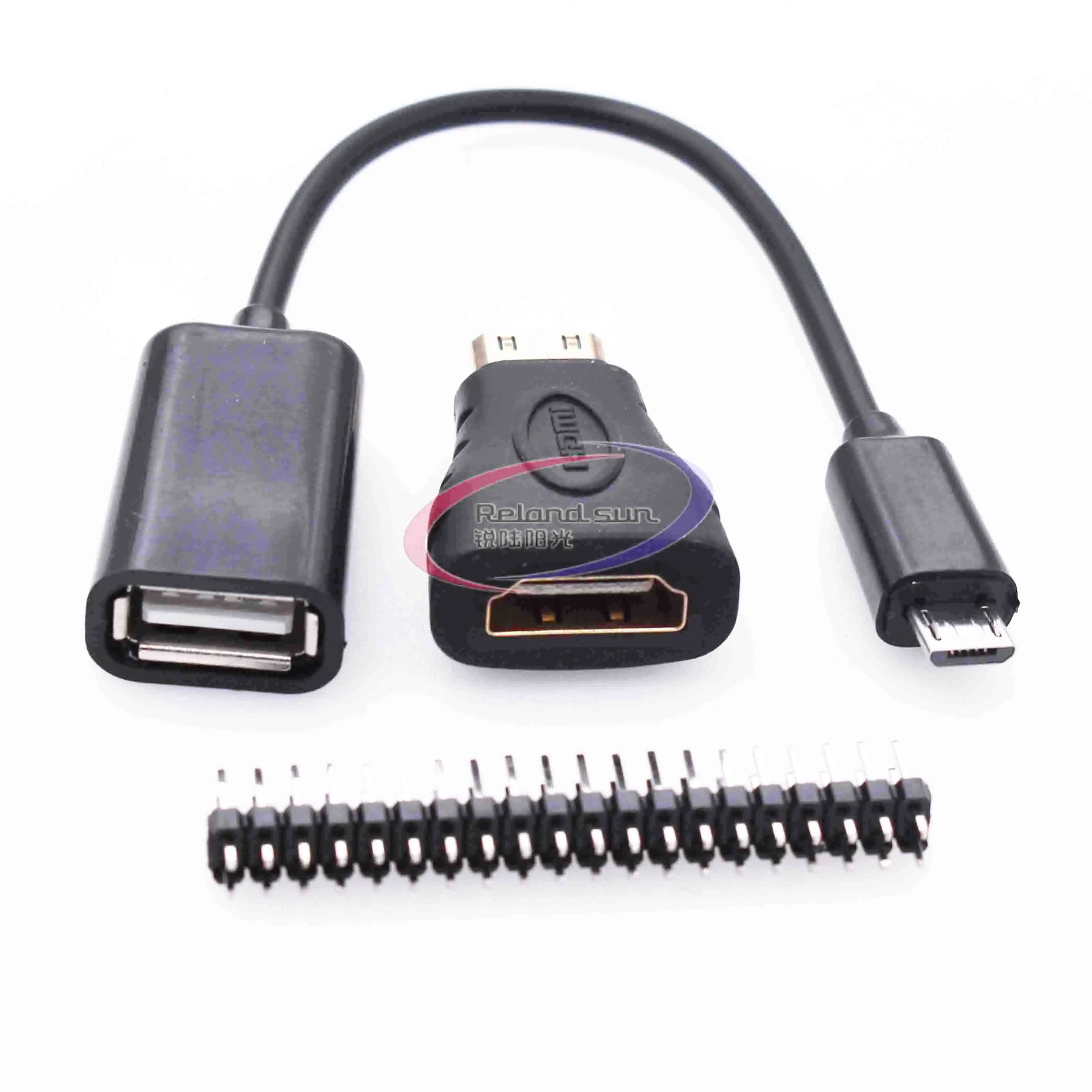 Переходник Mini HDMI/HDMI Raspberry Pi Zero W 3 в 1 гнездовой кабель Micro USB и штекер GPIO |