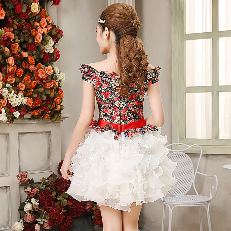 2015 new studio personalized wedding flowers word shoulder dress short paragraph bridesmaid Korean fashion costumes | Свадьбы и