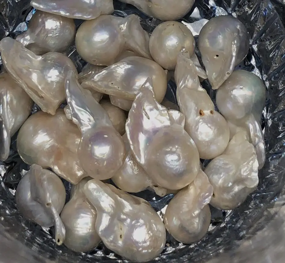 Новые серьги в стиле барокко из натурального белого жемчуга особой формы евро