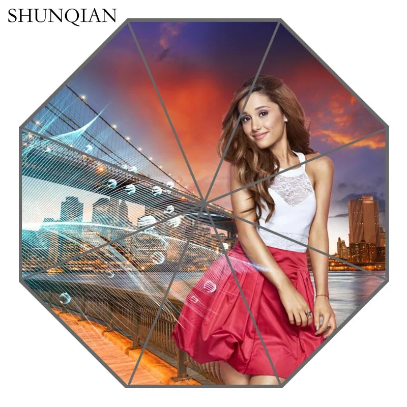 9 P# Ariana Grande Зонт с принтом на заказ складной зонт от солнца и дождя для путешествий неавтоматический декоративный зонт высокого качества - Цвет: 9