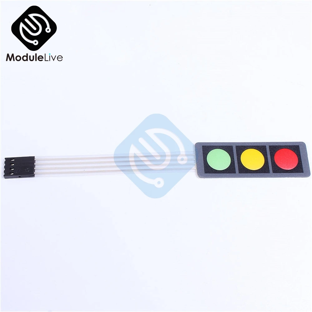 1x3 RGB красный зеленый желтый матричный мембранный переключатель клавиатура с 3