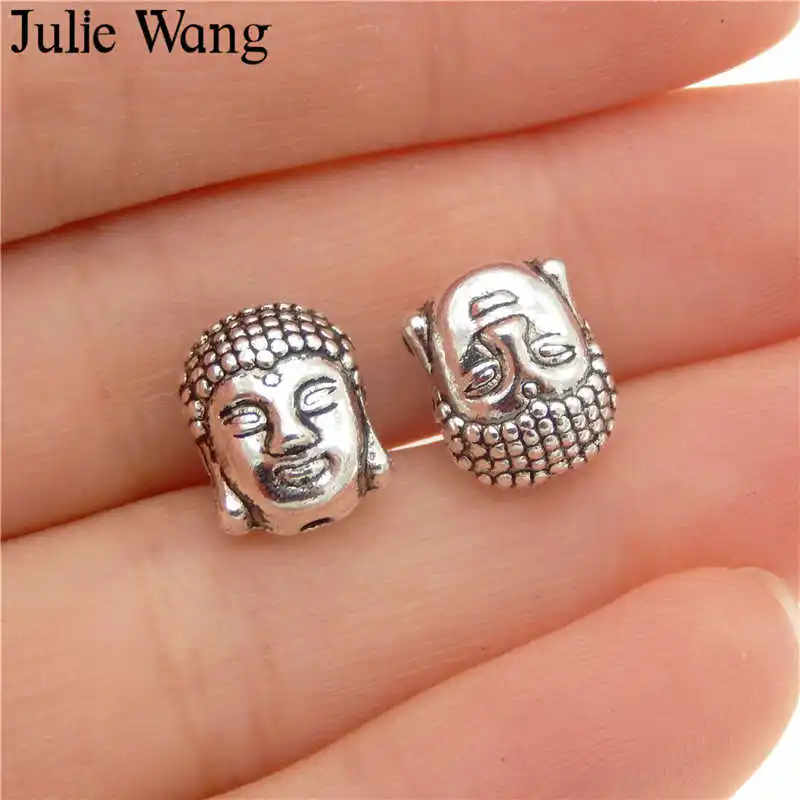 Бусины Julie Wang в форме головы Будды 5 20 шт. Винтажные бусины из сплава под старину