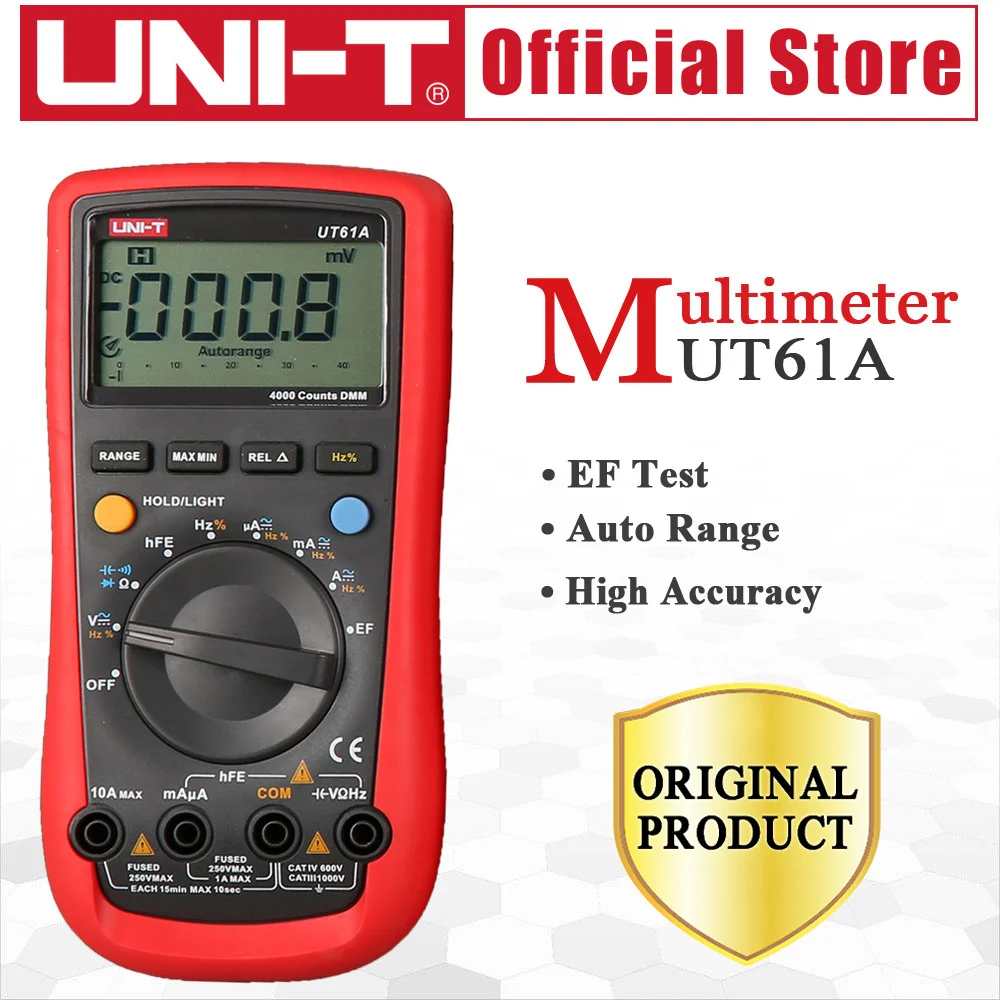 UNI-T UT61A Современный цифровой мультиметр для транзистора Тестер DMM NCN измеритель