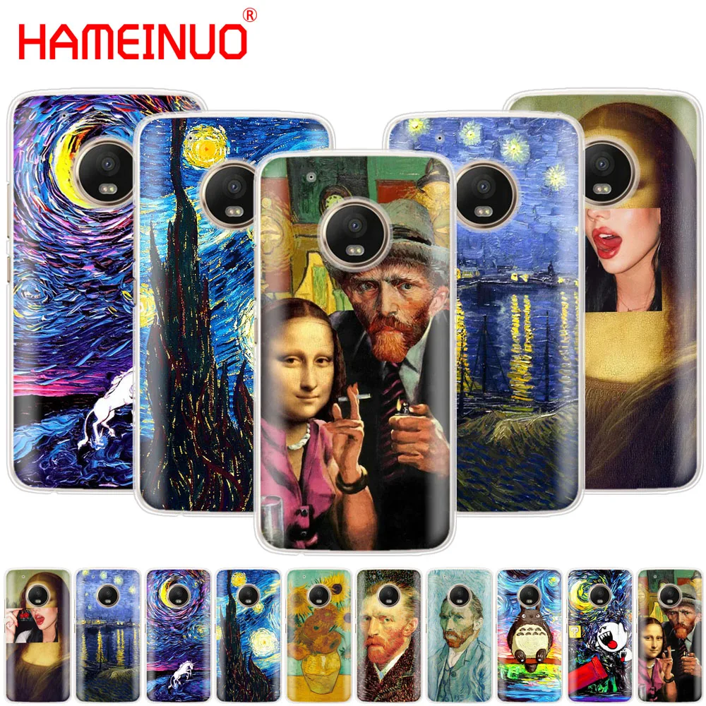 HAMEINUO Van Gogh Звездная ночь чехол для телефона Motorola Moto X4 E4 C G6 G5 G5S G4 Z2 Z3 PLAY PLUS|Бамперы| |
