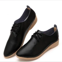 taomengs 21 women genuine leather oxford shoes women pointed toe casual nurse spring autumn shoes women loafers black shoes 3544