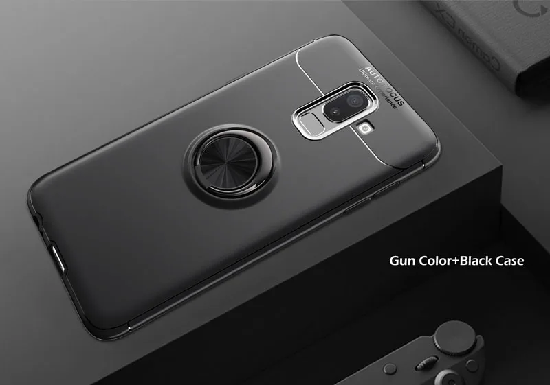 Для samsung Galaxy Жан стенд с металлическим кольцом чехол Galaxy A6 плюс A6+ Мягкий силиконовый чехол-бампер SM-A605K SM-A605FN/DS SM A605FN/DS