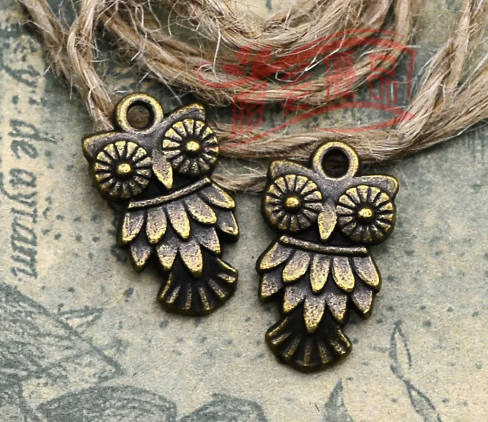 30 шт./лот-20x11 мм античная бронза/Посеребренная Сова Птица шармы Хэллоуин Подвески