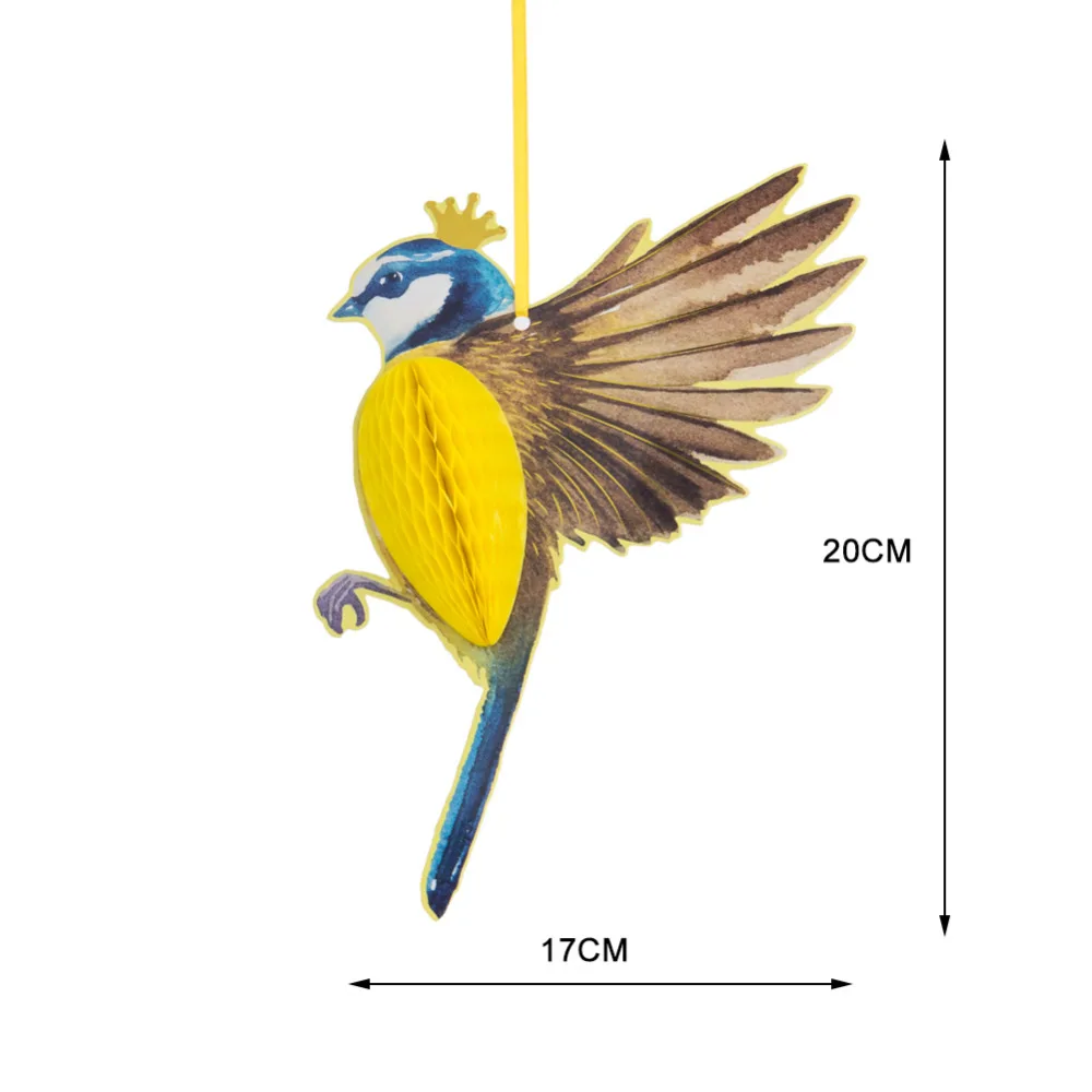 3 шт. висит бумага вечерние украшения соты птицы бамбуковые пасхальное платье