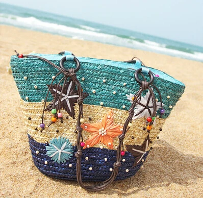 2016 новая популярная цветная соломенная сумка через плечо большая пляжная