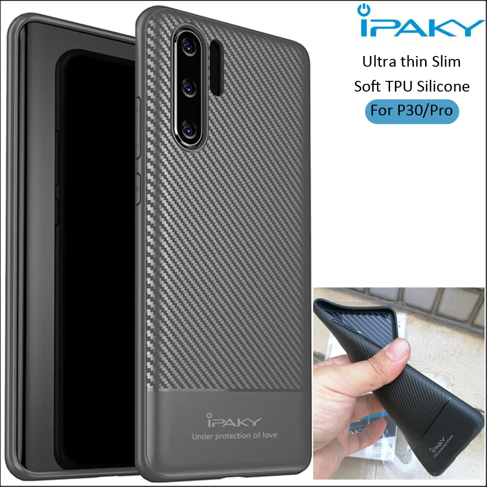 IPaky чехол из углеродного волокна для Huawei P30 Pro Ультратонкий Мягкий