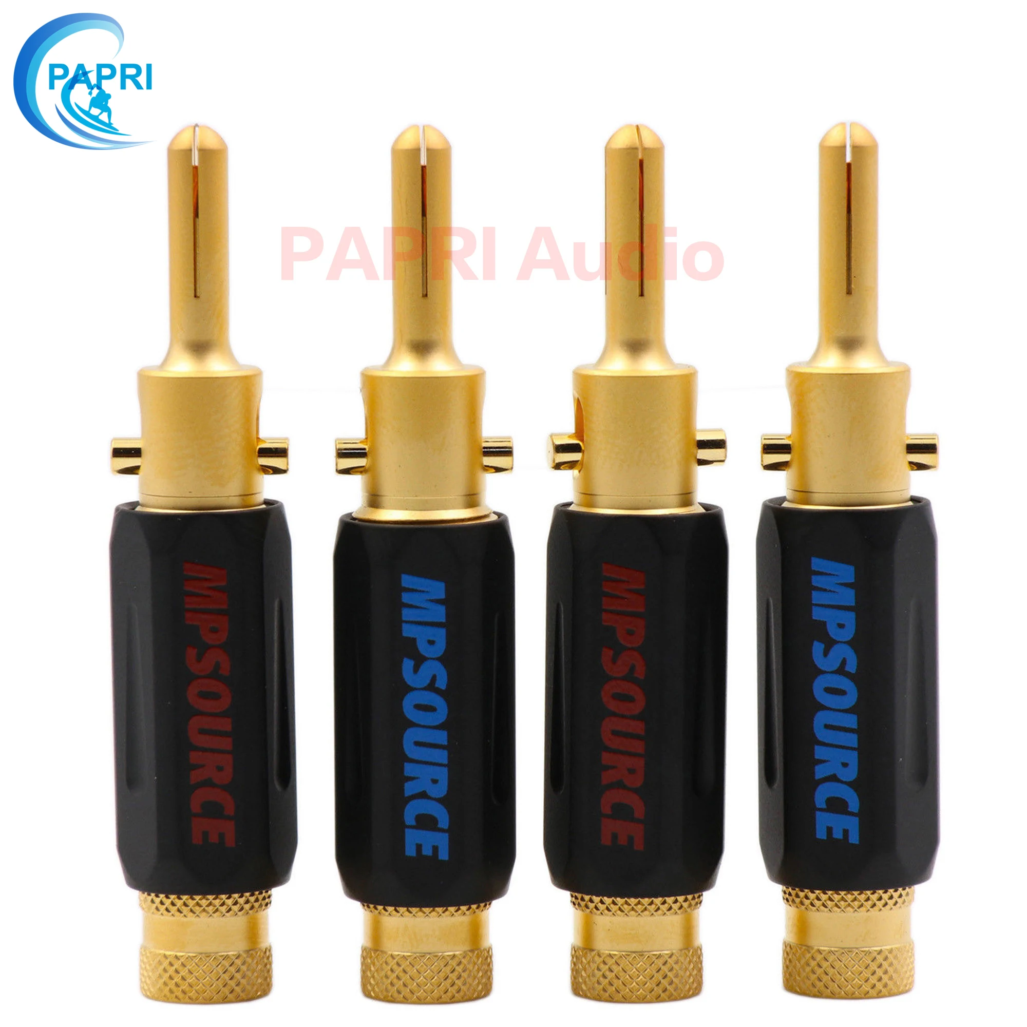

PAPRI MPS Black Wolf Banana Plugs Pure Copper 24K Gold Plated Audio HiFi Speaker Jack HiFi Male Connector Amplifier