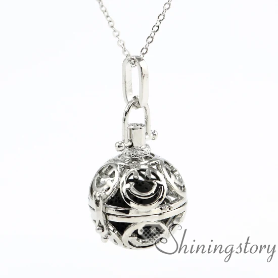 Шариковый кулон-диффузор с открытым узором оптовая продажа украшений-медальонов с лавой вулканического камня и металлом.