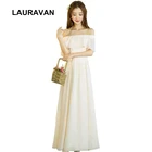 Шампанское для подружки невесты Формальные подростковые невесты платья горничной длинное шифоновое с открытыми плечами платье подружки невесты лодочка шеи для гостей взрослых